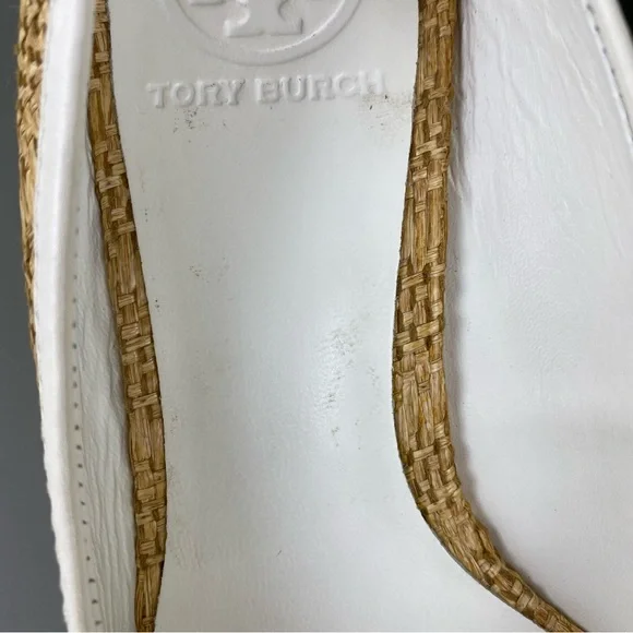 Tory Burch Sally Raffia Straw Natural/Bleach Wedges Size 7 - Picture 6 of 12